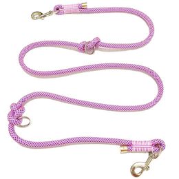 Leashes Double Handle Nylon Rope Dog Leash Handmade with durable joints Strong Mountain Climbing Lead Training Leashes