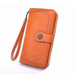 Wallets Faux Leather Wallet For Women Vintage Hollow Coin Purse 2023 Yellow Red Blue Black Orange Brown