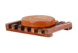 Carbonized Bamboo Wood Soap Dish Draining Soaps Holder Soaps Tray Plate Case Box Container NonSlip Drain Rack Bathroom Shower 8281138
