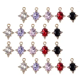 Charms 20 Pieces Bling Rhinestone Pendants Zinc Alloy For Jewelry Making