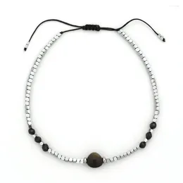 Strand ZMZY Natural Quartzs Stone Braided Bracelet For Women Men Adjustable Black Rope Girlfriend Vintage Jewellery