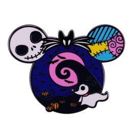 Cartoon Accessories Spooky Nightmare Brooch Jack-Skellingtonnnn Zero Pumpkin Enamel Pin Halloween Fantasy Badge Collection Drop Delive Dhhtl