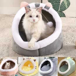 Carrier Sweet Cat Bed Warm Pet Basket Cosy Kitten Lounger Cushion Cat House Tent Very Soft Small Dog Mat Bag For Washable Cave Cats Beds