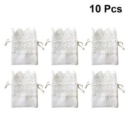 Gift Wrap 10 Pcs Chrismas Bags Pouches Small Jewelry Bag Drawstring Lace Bride