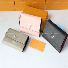 Top Quality Women Wallets Brand Purse Short Fold Wallet Classic Card Holder Coin Purses with Box M621572121