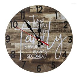 Wall Clocks Hanging Clock 25cm/10 Inch Coastal-Worn Blue-Battery Operated Rustic-Wall Decor-for Home Office Living-Room Drop