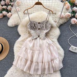 Casual Dresses Y2k Sexy Club Ball Gown Fairy Dress Summer Sleeveless Spaghetti Strap Backless Mini Chic Elegant Evening Party Slip