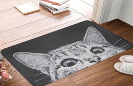 Carpets Cute Cat Doormat Bathroom Rectangle Soft Entrance Home Carpet Animal Antislip Floor Rug Door Mat Bath8937303