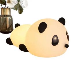 Night Lights Pat Night Light Rechargeable Silicone Lamp With Cartoon Panda Design Novelty Lighting For Nursery Bedroom Study Room Children's YQ231127