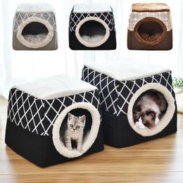 Mats Multiple Cat Bed Nest Warm Kitten Dog Mat Kennel Soft Pet Sleeping Beds Sofa Small Dogs Cats Cushion Blanket Fashion Furniture