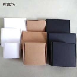 Gift Wrap 100pcs - Blank Kraft Paper Aircraft Box White Black Gift Boxes for Tea Jewellery Candy DIY Handmade Soap Packing 231127