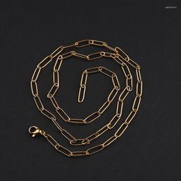 Chains 316L Stainless Steel Hypoallergenic Square Link Chain Necklaces 40 45 50 60CM Long Punk Hip Hop Choker Collar Necklace Jewellery