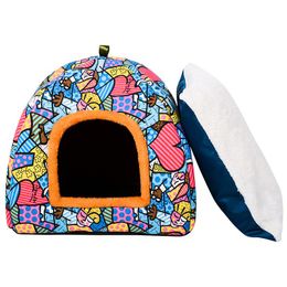Mats Cat Bed Warm Pet Basket Cozy Dog House Kitten Lounger Cushion Cat House Tent for Small Dog Mat Washable Cave Foldable Villa