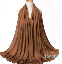 Scarves Fashion Hijab Scarf Solid Color Head Wrap Long Muslim Shawl Plain Soft Turban Tie Wraps For Women Africa Headband