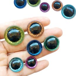Doll Accessories 20pcs 3D Glitter Plush Plastic Safety Eyes For Toy Amigurumi Doll Making Eyes For Dolls Mix Animal 1416182022mm 230427