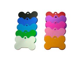 Dog Tag Id Card Blank Bone Shape Pet Id Double Sided Tag Cat Name Phone Number Charm Personalized Random Colors Drop Delivery Home G Dhgjb