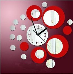 Wall Clocks Selling Creative Home Background Mirror Sticker DIY Round Art Acrylic Clock Decoration