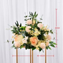 Decorative Flowers 40cm Table Centrepiece Decor Artificial Flower Wedding Backdrop Silk Ball Road Lead Floral Decoration