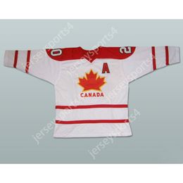 Custom WHITE IN RED STRIPE CANADA 20 HOCKEY JERSEY NEW Top Ed S-M-L-XL-XXL-3XL-4XL-5XL-6XL