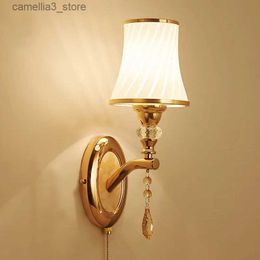 Wall Lamps E14 Wall Lamp Simple And Creative Bedroom Bedside LED Glass Wall Light Lighting Fixture Sconce Home Decoration For Living Room Q231127