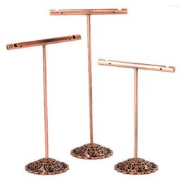 Jewellery Pouches Portable Earring Display Rack Metal Stud Necklace Organiser Ornament T Bar Hanger Showcase Holder Stand Bronze