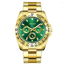 Wristwatches Sdotter Fashion Mens Gold Stainless Steel Watches Luxury Minimalist Quartz Wrist Watch Men Business Casual Relogio Masculi