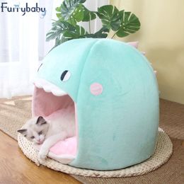 Mats 2021 Cute Cave Cat House Pet Bed Tent Lounger Dog Basket Mat Puppy Kittens Warm Cosy House Kennel Cushion Supplies Bed For Cats