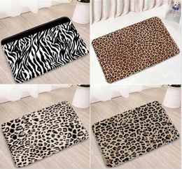 Bath Mats Leopard Print Bathroom Mat Red Black White Brown Pink Colour NonSlip Carpet Door Bedroom Kitchen Corridor Flannel Absorb2599716