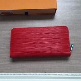 Classic Water ripple women wallets long pattern real leather Card bag and change wallet clutch bags ladies card holder purse handb220z