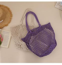 Evening Bags Summer Travel Bag Large Capacity Mesh Shoulder Cotton Braided Leisure Vacation Beach BohemianTote For Women Lady