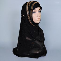 Scarves 120pcs/lot Plain Women Arab High Quality Crystal With Glitter Cotton Blends Scarf Shawl Pashmina/Muslim Hijab Long Wrap