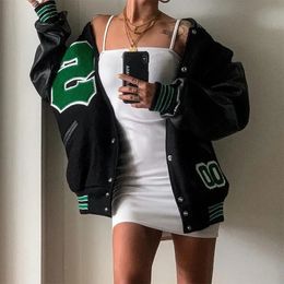 Womens Jackets Womens College Coats and Jackets High Street HipHop Baseball Harajuku Street Casual Coat Loose Stitching Varsity Jacket ins 231127