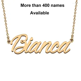 Chains Cursive Initial Letters Name Necklace For Bianca Birthday Party Christmas Year Graduation Wedding Valentine Day Gift