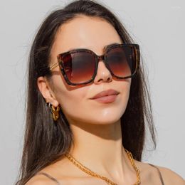 Sunglasses Fashionable Oversized Square For Women Retro Large Frame Men Decorative Outdoor Glasses