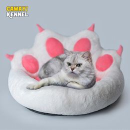 Carrier CAWAYI KENNEL Soft Pet House Dog Bed for Dogs Cats Cute Cat Paw Winter Warm Sleeping Bag Large Puppy Mat Portable Cat Supplies
