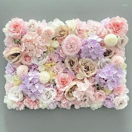 Decorative Flowers Silk Artificial Flower Panel For Wedding Decor Home Decoration Birthday Party Backdrop Pography Props