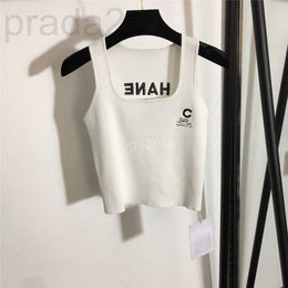 Women's T-Shirt designer 2022 women summer knit tee tops with letter embroidery female casual milan runway cotton tank crop top t-shirt clothing high end camisole XZ7Z