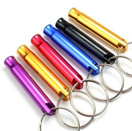 Aluminum Whistle Outdoor EDC Hiking Camping Survival Whistle with Key Chain Dog Training Whistles dh896