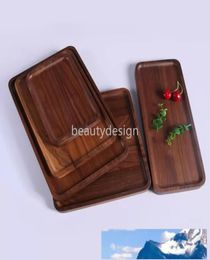 DHL Rectangle Black Walnut Plates Delicate Kitchen Wood Fruit Vegetable Bread Cake Dishes Multi Size Tea Food Snack Trays DD1635886