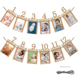 Party Decoration Birthday Baby 1 Year 12 Months Po Garlands Layout Print Banner First Happy