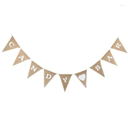 Party Decoration Candy Bar Burlap Triangle Hanging Banner Wedding Christmas DIY Decorations Garden Flag Garland Bunting Sign