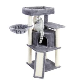 Scratchers Cat Scratching Board Post Tree Climbing Frame with Cradle Cats Tower Pet Toy Reinforced Columns