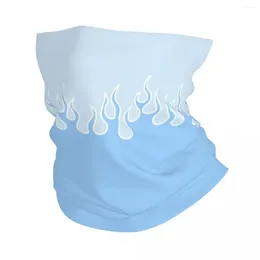 Scarves Sky Blue Hip Hop Y2K Bandana Neck Cover Printed Flames Wrap Scarf Multifunctional Balaclava Hiking Unisex Adult Breathable