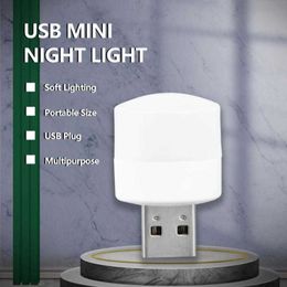 Mini LED Night Plug Lamp Power Bank Charging USB Book Lights Small Round Reading Eye Protection Lamps AA230426
