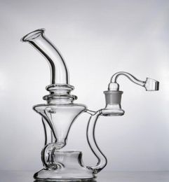 Unique Bongs Clear Hourglass Design Glass Bongs Tornado Recycler Glass Thick Beaker Bong 5745547