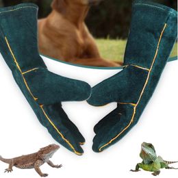 Glove Soft Chameleon Reptile AntiBite Gloves 62cm Pet Protective Gloves Lizard Snake Dog AntiBite Leather Grab Gloves Pet Supplies