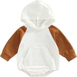 Clothing Sets Baifei Custom Infant Baby Boy Girl Fall Clothes Pullover Sweatshirt Romper Outfit Colour Block Long Sleeve Hoodie Onesie