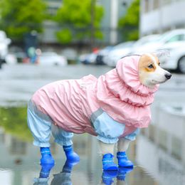 Raincoats HOOPET Pet Cat Dog Raincoat Hooded Clothes Waterproof Rain Jumpsuit For Big Medium Small Dogs Golden Outdoor Clothes