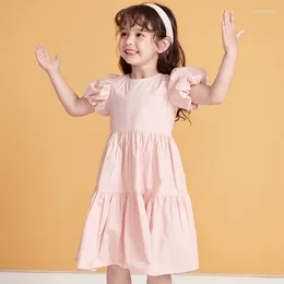 Girl Dresses 2023 AncoBear Summer Dress For Girls Kids Kawaii Pink Casual Loose Frocks Children Elegant Birthday Infants Outerwear