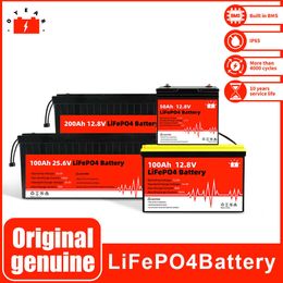 Grade A 12V Lifepo4 Battery Pack 50AH 100AH 200A Built-in BMS Rechargeable LFP Batteri For Home Energy Storage EV RV Boats